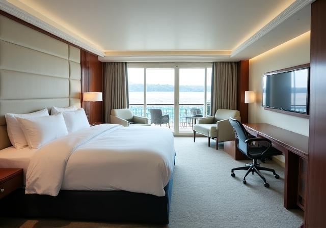 Spacious and accessible luxury cruise suite with ocean view